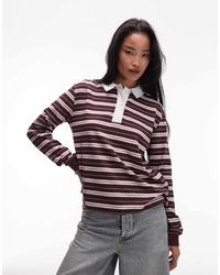 ASOS - Oversized Rugbyshirt Met Strepen En Textuur - Lyst