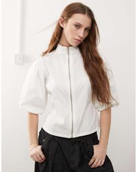 Collusion - Bubble Sleeve Top With Zip Detail - Lyst