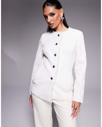 River Island - Collarless Boucle Jacket - Lyst