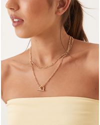 ASOS - Multi-row Chain Necklace With T-bar Detail - Lyst