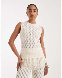 New Look - Co-Ord Tassel Hem Longline Knitted Vest - Lyst