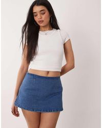 ASOS - Denim Mini Skirt Skort - Lyst