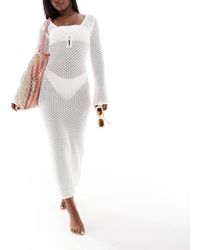 Aria Cove - Wide Sleeve Maxi Crochet Beach Dress - Lyst