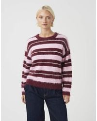 Brave Soul - Fluffy Striped Crew Neck Jumper - Lyst