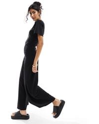 ASOS - Ruched Side Jumpsuit With Wide Leg - Lyst