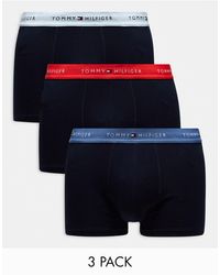 Tommy Hilfiger - 3-pack Trunks With Coloured Logo Waistband - Lyst