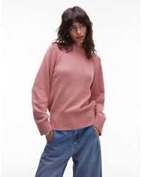 ASOS - Knitted Crew Neck Jumper With Raglan Sleeve - Lyst