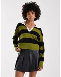 ONLY - Stripes Knitted Polo - Lyst