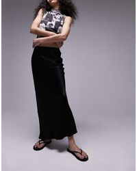 TOPSHOP - Satin Bias Midi Skirt - Lyst