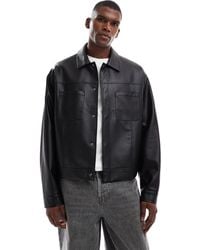 ASOS - – harrington-jacke aus kunstleder - Lyst