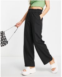 Noisy May - Elasticated Waist Wide Leg Dad Trousers - Lyst
