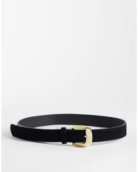 Mango - Faux Suede Classic Belt - Lyst