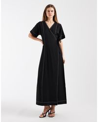 Object - Long Wrap Maxi Dress - Lyst