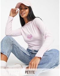 Missguided Good Vibes Long Sleeve Tee - Pink