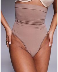 Spanx - Sculpt Seamless Power High-waisted Lingerie Thong - Lyst