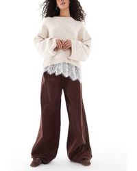 ASOS - Wide Leg Corduroy jogger Style Trouser - Lyst