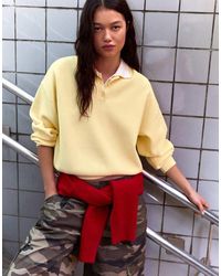 Bershka - Oversize Polo Collar Jumper - Lyst