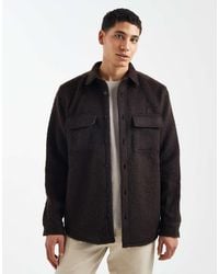 ASOS - Brushed Wool Look Overshirt - Lyst