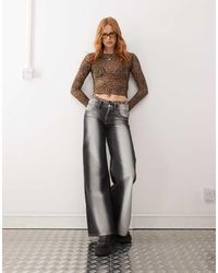Cheap Monday - Poser Mid Rise Wide Leg Skater Jeans With Extreme Spray - Lyst