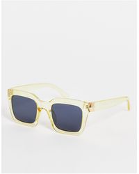 Pieces Oversized Square Sunglasses - Yellow