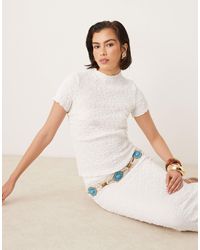 Aware - Textured Lettuce Edge T-Shirt Co-Ord - Lyst