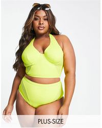 We Are We Wear - Plus Underwired Bikini Top With Mesh Insert - Lyst