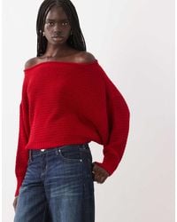 ASOS - Knitted Slouchy Off Shoulder Jumper - Lyst