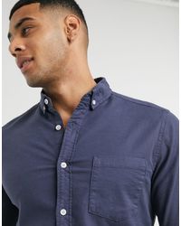 ASOS - – marineblaues oxford-hemd mit schmaler passform - Lyst