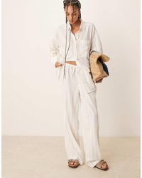 ASOS - Belle Beach Trouser With Linen - Lyst