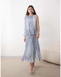 ARRANGE - Tiered Fringe Maxi Dress - Lyst