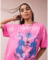 ASOS - Oversized T-Shirt With Embroidered Celestial Graphic - Lyst
