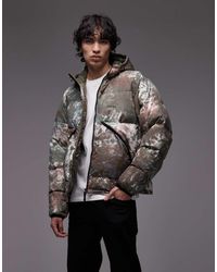 Gramicci - Pufferjack Met Dons En Tie-Dye - Lyst