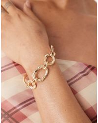 ASOS - Grove Schakelarmband Met T-Staafje En Textuur - Lyst