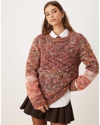 Vila - – grobstrick-pullover aus buntem garn - Lyst