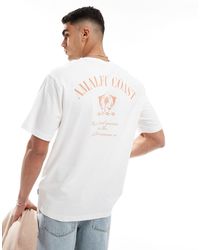 Only & Sons - Camiseta blanco hueso holgada con estampado en la espalda "amalfi coast" - Lyst