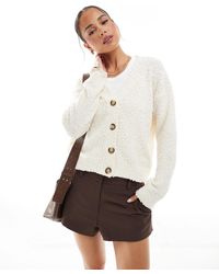 Brave Soul - Gilet texturé à col en v - crème - Lyst
