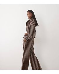Kaiia - Jersey Fleece Wide Leg Drawstring Trousers Co-Ord - Lyst