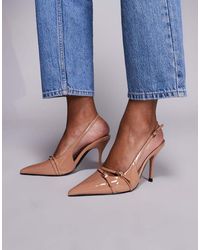 SIMMI - Marika Patent Buckle Detail Slingback Courts - Lyst