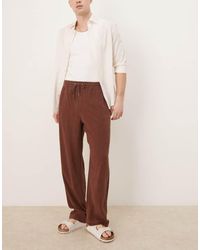 ASOS - baggy Fit Pull-on Linen Rich Pants - Lyst