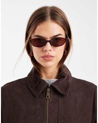 ASOS - Slim Oval Sunglasses - Lyst