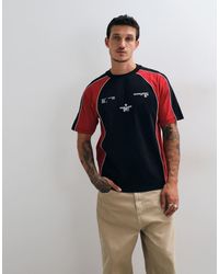 ASOS - Heavyweight Relaxed T-Shirt With Print And Contrast Panels - Lyst