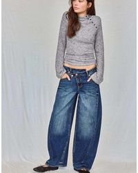 Stradivarius - Button Funnel Neck Sweater - Lyst