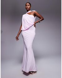 ASOS - One Shoulder Drape Maxi Dress With Cape Detail - Lyst