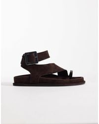 ASOS - Fletcher Footbed Sandals With Metal Toe Loop - Lyst