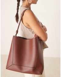 ASOS - Tote Tas Met Panelen En Geknoopt Handvat - Lyst