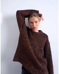 TOPSHOP - – brauner oversize-strickpullover - Lyst