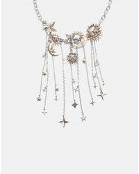 Stradivarius - Moon And Star Multi-charm Necklace - Lyst