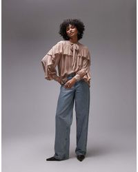 & Other Stories - Sheer Blouse With Ruffle Detail And Scarf Neck Tie - Lyst