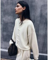 Bershka - Round Neck Cardigan With Clasps - Lyst