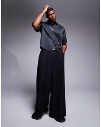 ASOS - – kastiges oversize-hemd aus satin - Lyst